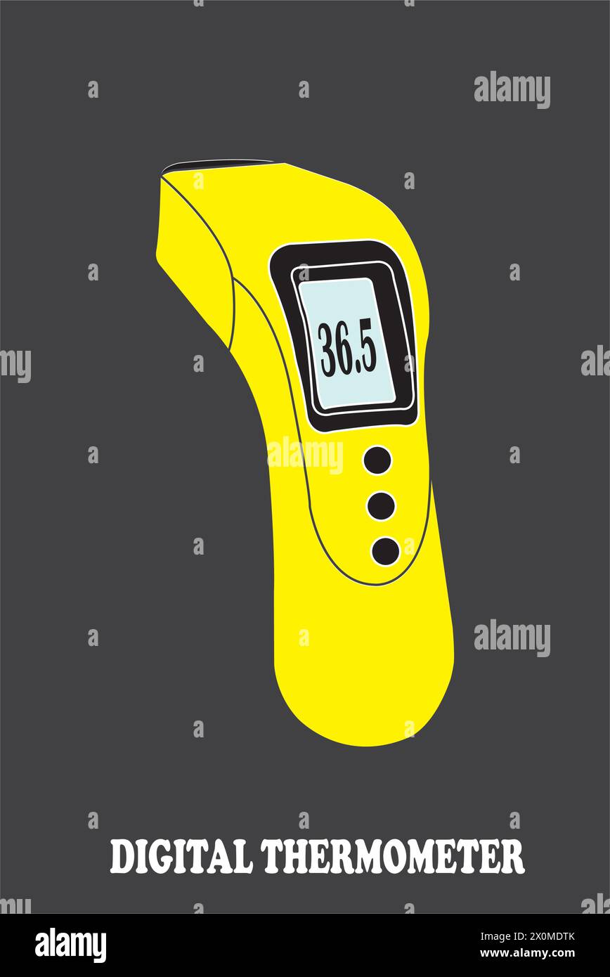 Doctor using electronic thermometer Stock Vector Images - Alamy