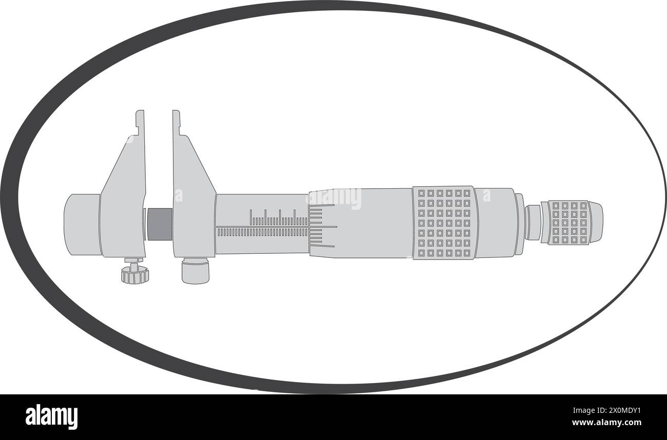 micrometer measuring instrument vector illustration design template