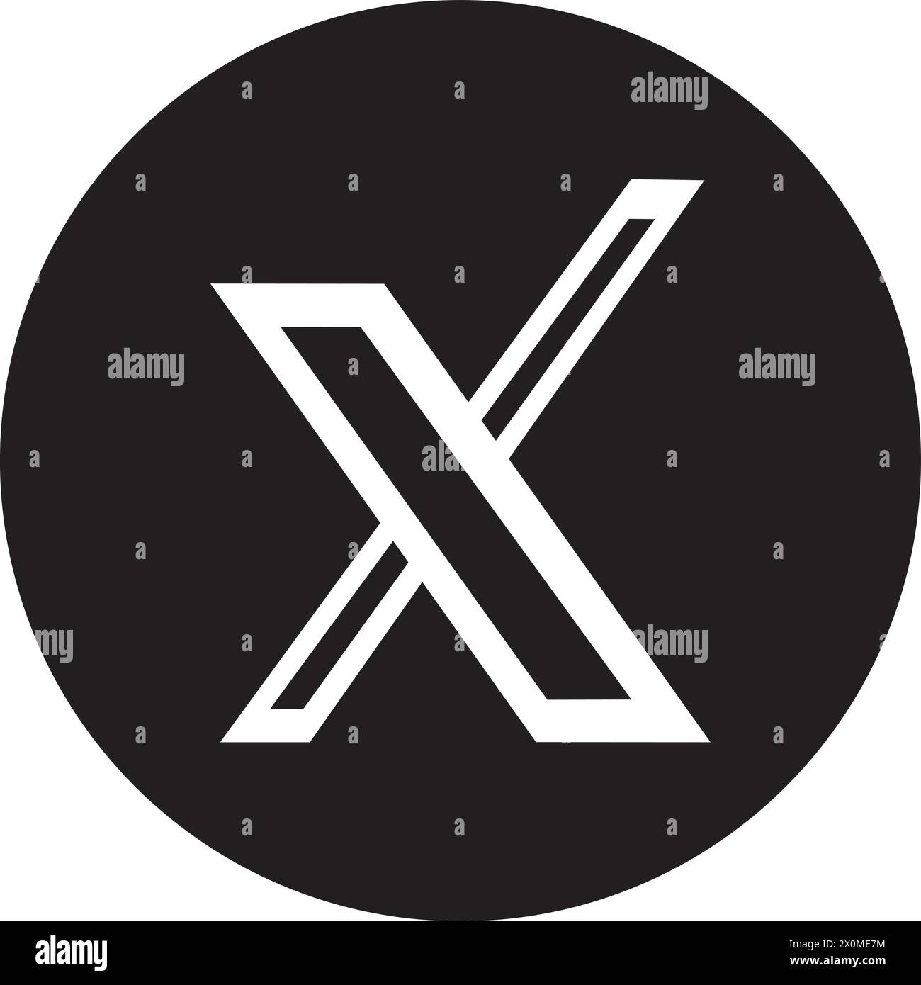 High resolution X logo icon isolated Stock Vector
