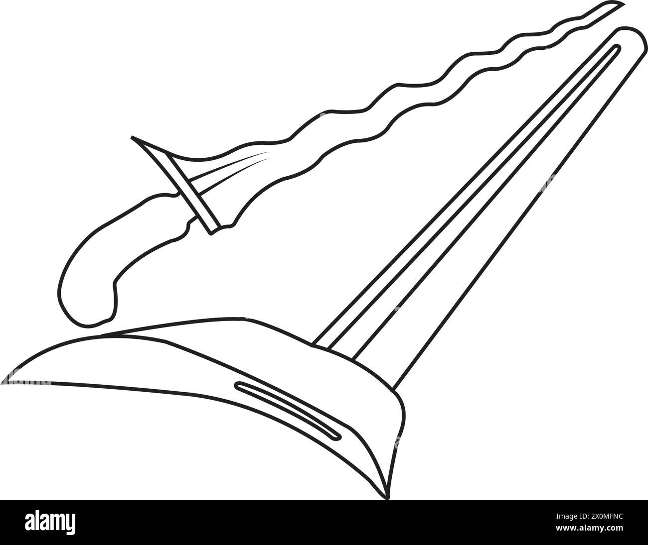 keris traditional weapon from indonesia in flat illustration vector ...