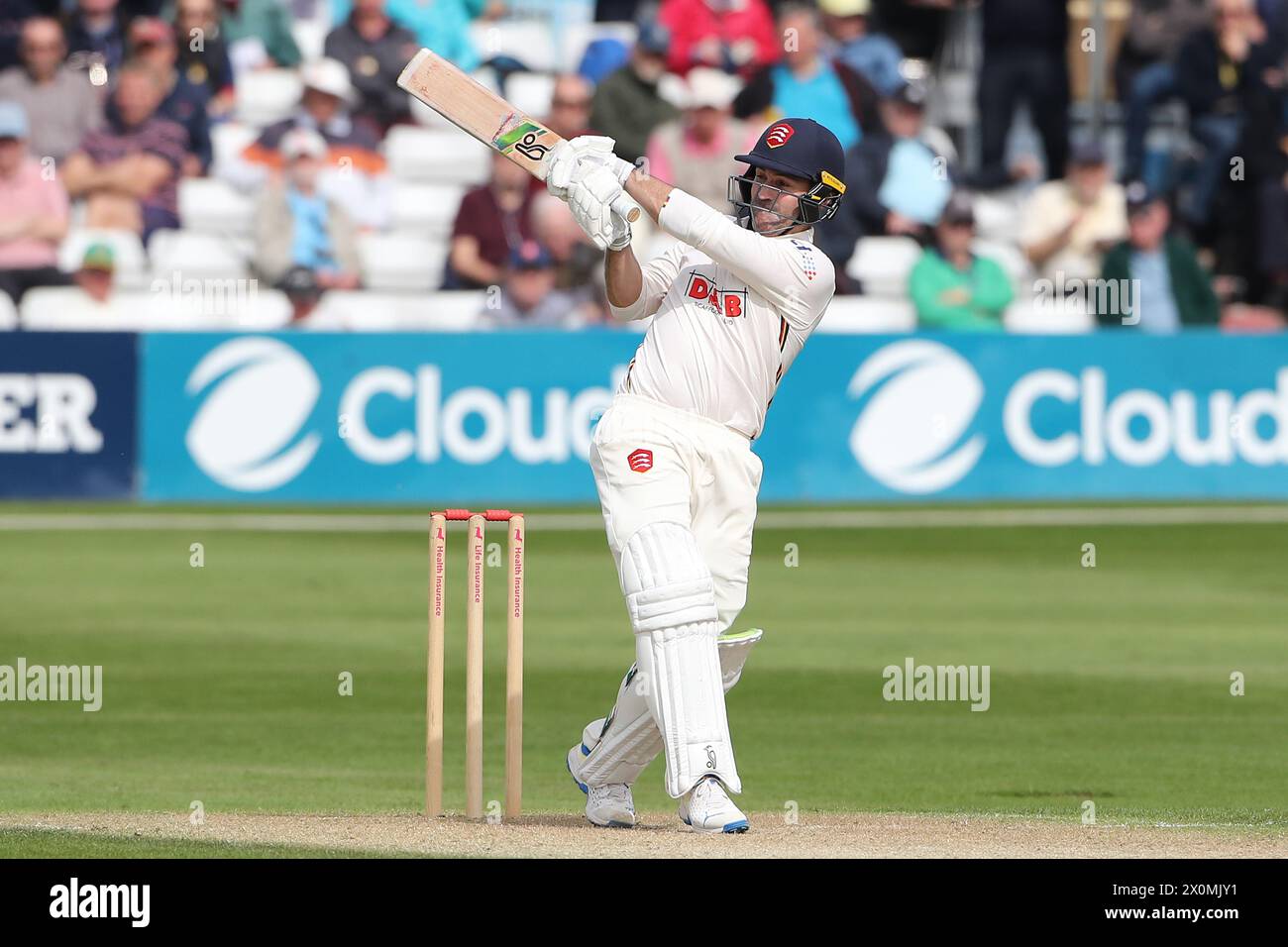 Dean Elgar in batting action for Essex during Essex CCC vs Kent CCC, Vitality County Championship Division 1 Cricket at The Cloud County Ground on 12t Stock Photo