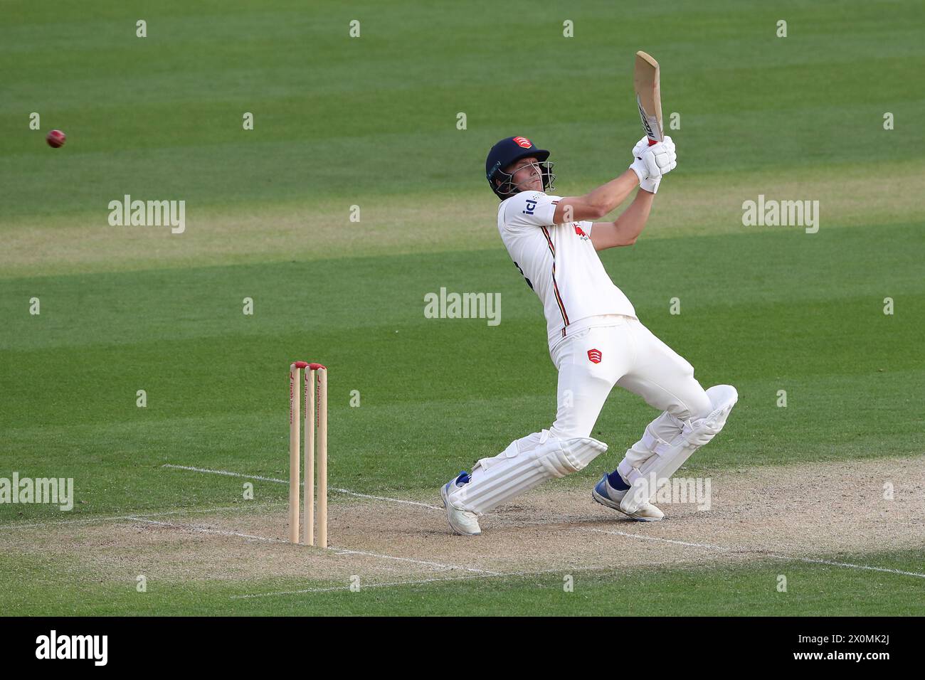 Michael Pepper in batting action for Essex during Essex CCC vs Kent CCC, Vitality County Championship Division 1 Cricket at The Cloud County Ground on Stock Photo