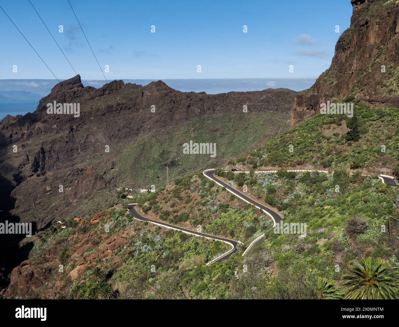 Masca Tenerife, Spain: panorama of the green territory of lava origin Stock Photo