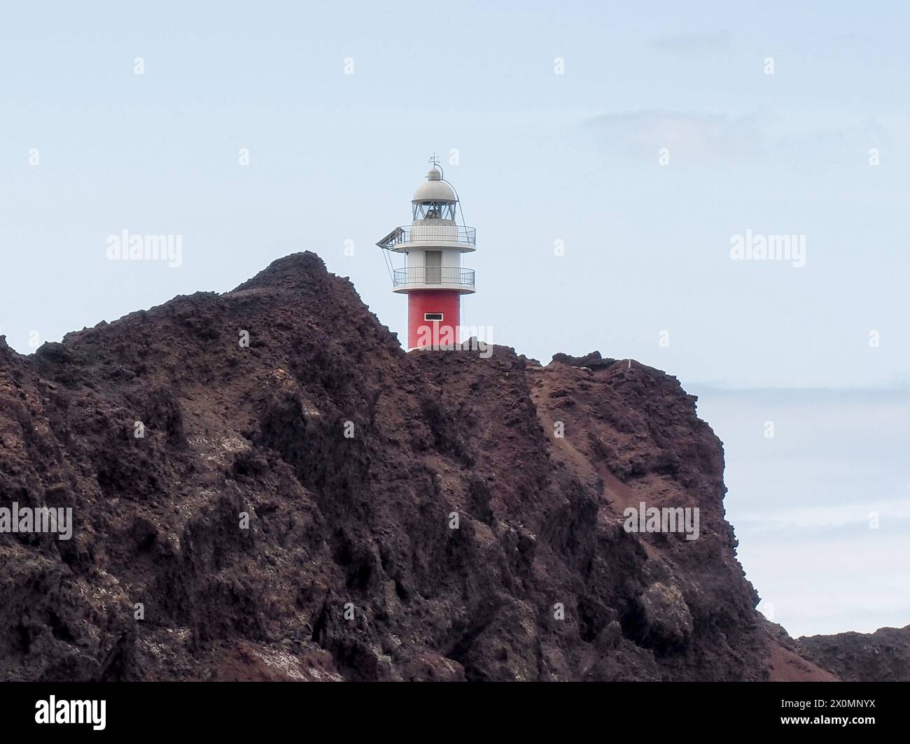Punta de Teno, Tenerife, Spain: Coastal lighthouse in the lava promontory Stock Photo