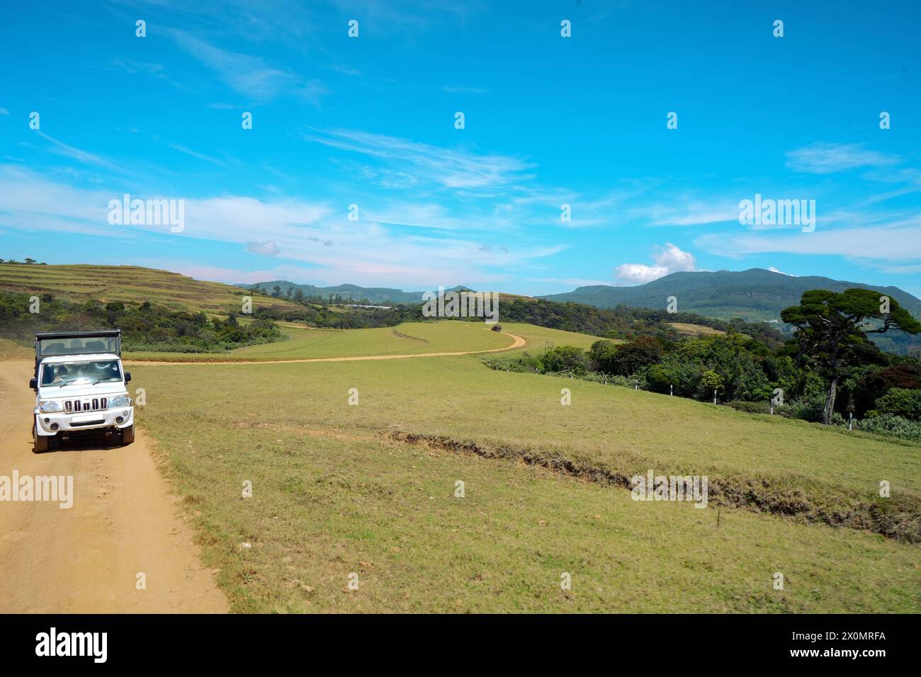 Blue sky view of Moon Plains Sri Lanka Nuwara Eliya Sri lanka Stock ...