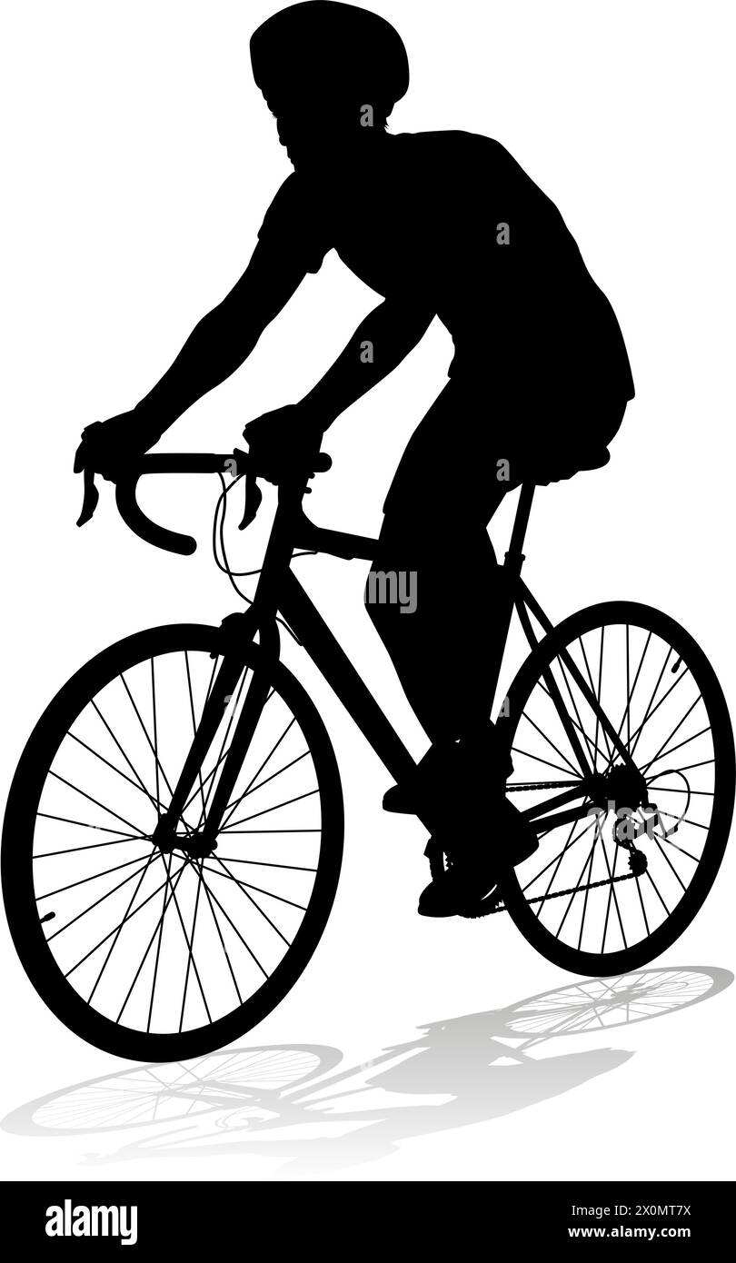 Bike and Bicyclist Silhouette Stock Vector Image & Art - Alamy