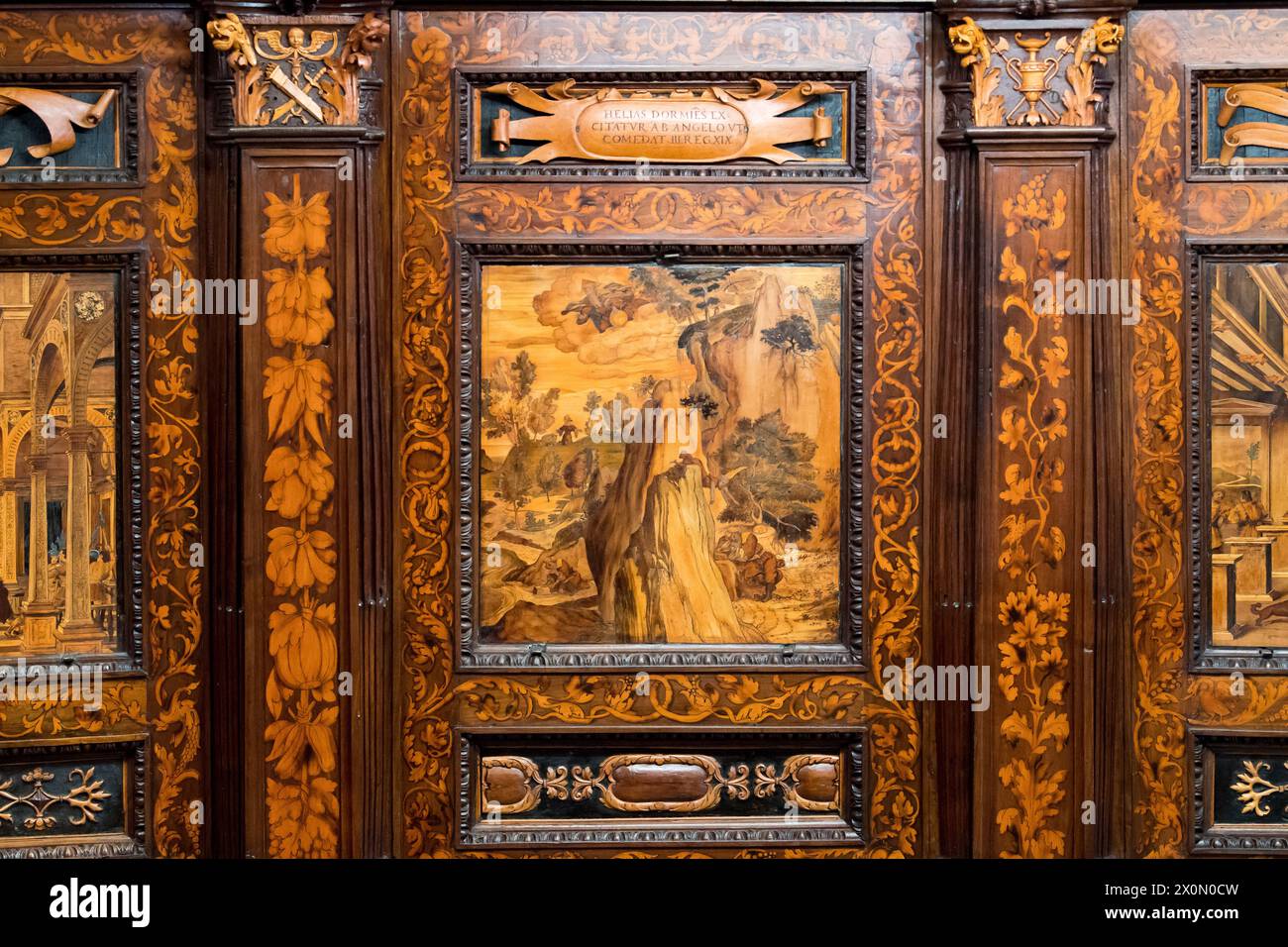 Renaissance choir by Bernardino Zenale and Andrea Previtali with stalls ...