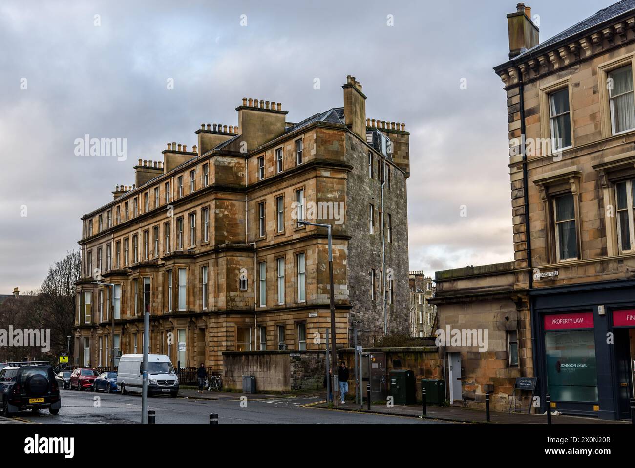 Edinburgh, UK - December 2023: Traditional residential area in Edinburgh. Stock Photo