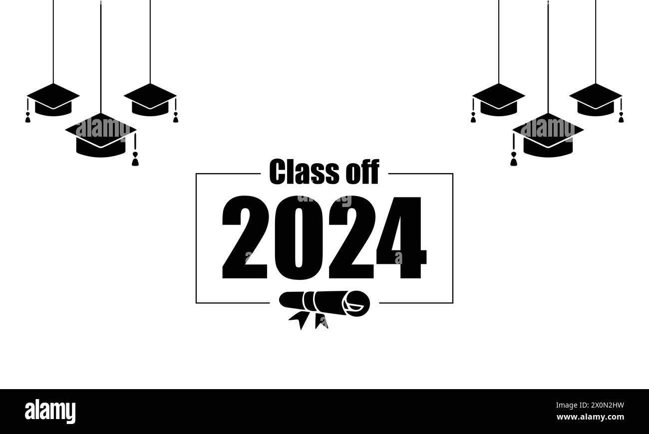 Class of 2024 Stand Out with Stylish Text Designs Stock Vector