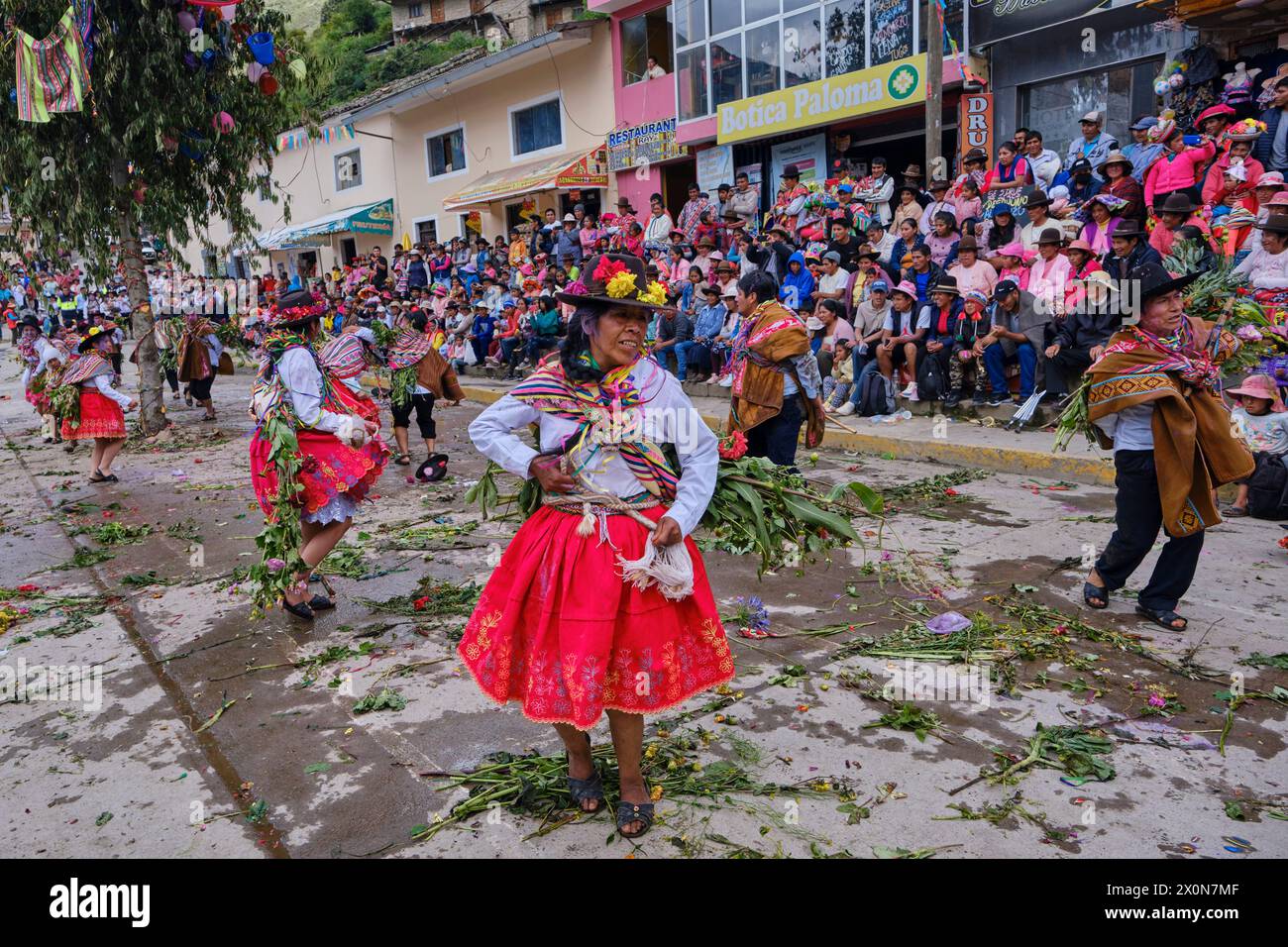Peru, province of Cuzco, Lares city, carnival Stock Photo