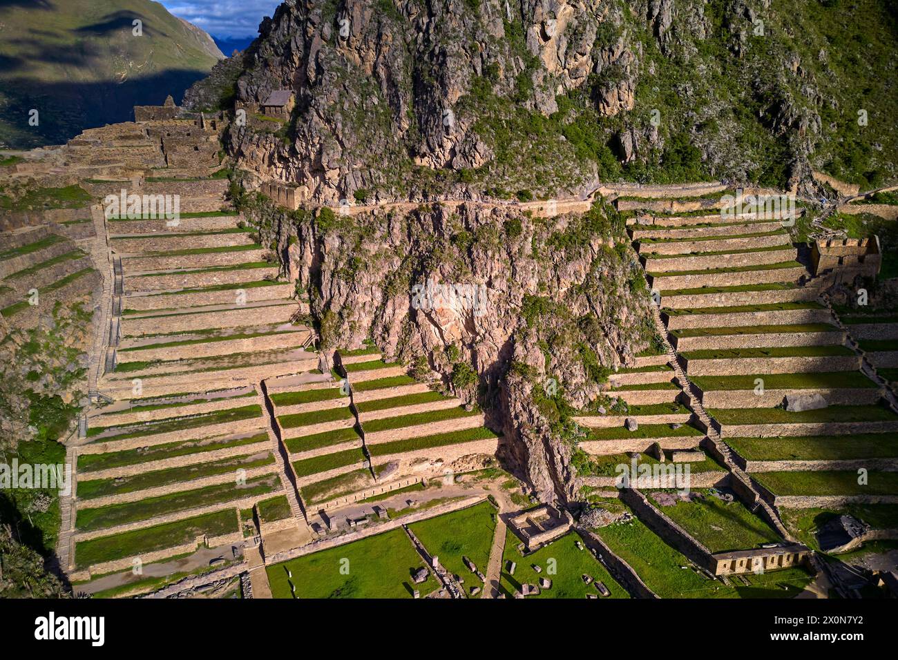 Peru, province of Cuzco, the sacred valley of the Incas, Ollantaytambo, the Inca archaeological site of Ollantaytambo Stock Photo