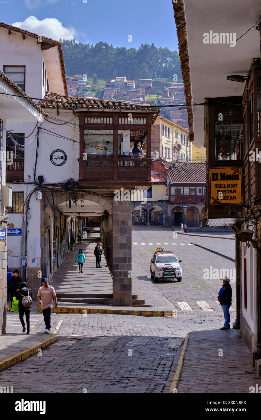 Peru, province of Cuzco, Cuzco, listed as a UNESCO World Heritage Site, Plaza de Armas Stock Photo