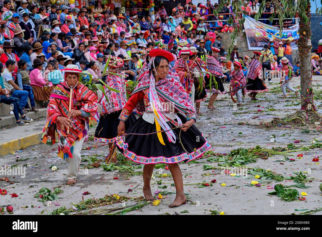 Peru, province of Cuzco, Lares city, carnival Stock Photo
