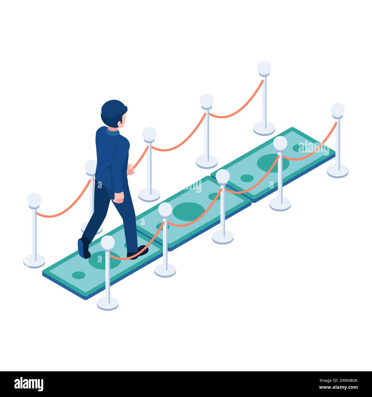 flat-3d-isometric-businessman-walking-on-money-carpet-successful
