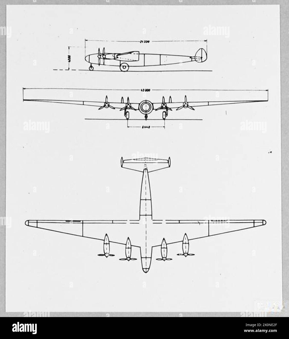The Me.264 long-range German aircraft is shown in a general arrangement ...