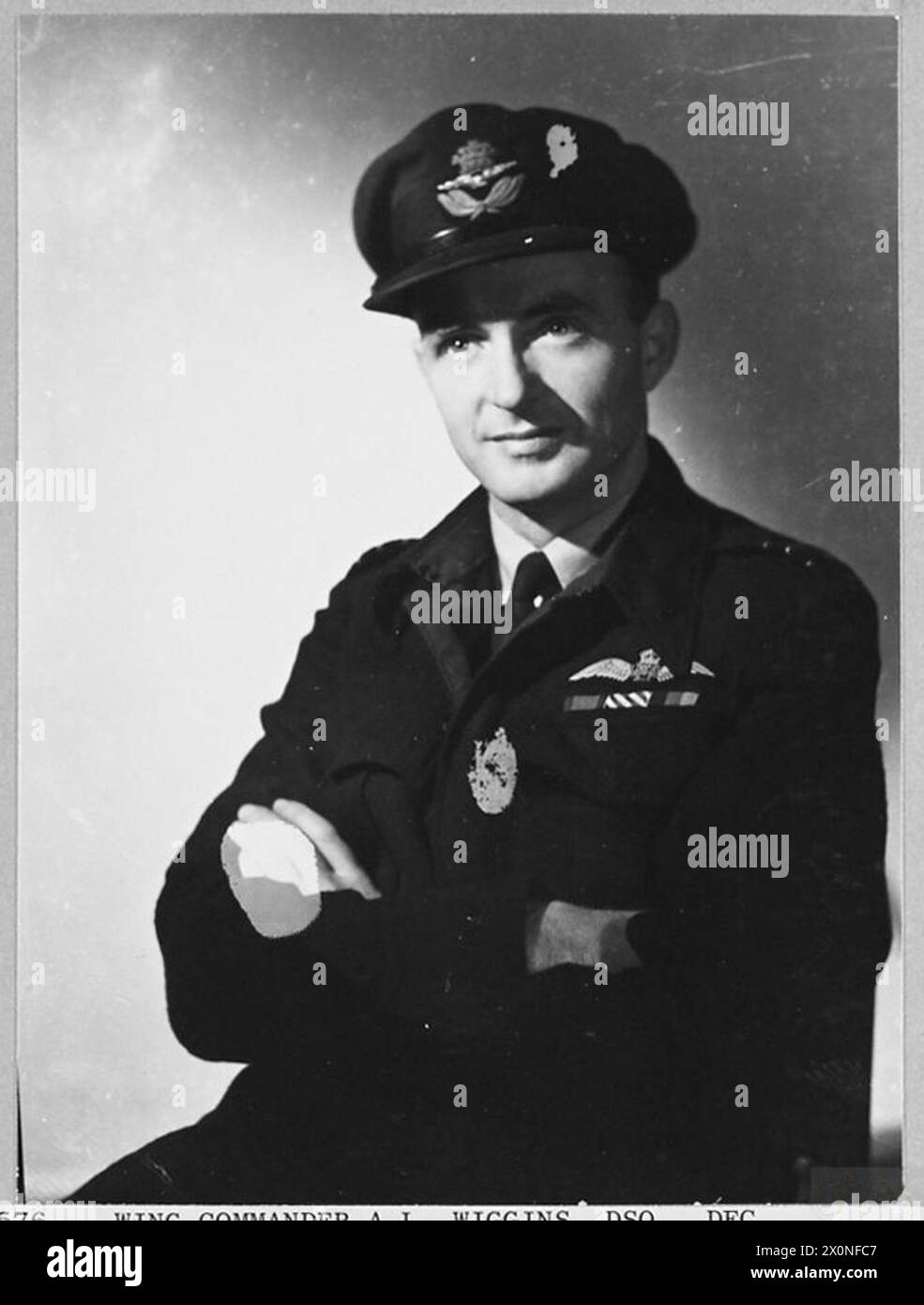 Born Operations Photographic negative showing Wing Commander Albert Lloyd Wiggins, DSO ...