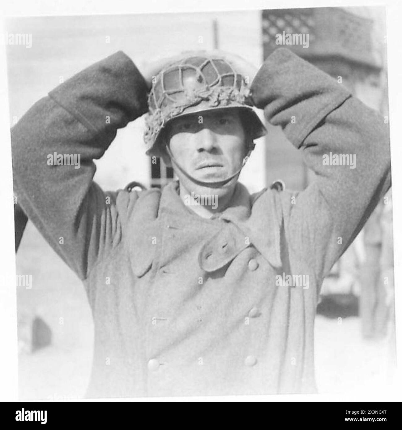 Types of German troops holding positions on the edge of the Lombardy Plains during Eighth Army operations. Photographic negative, British Army. Stock Photo