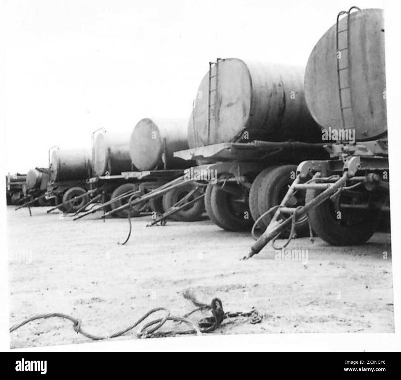 ARMY SALVAGE DUMP IN NORTH AFRICA Captured enemy petrol container