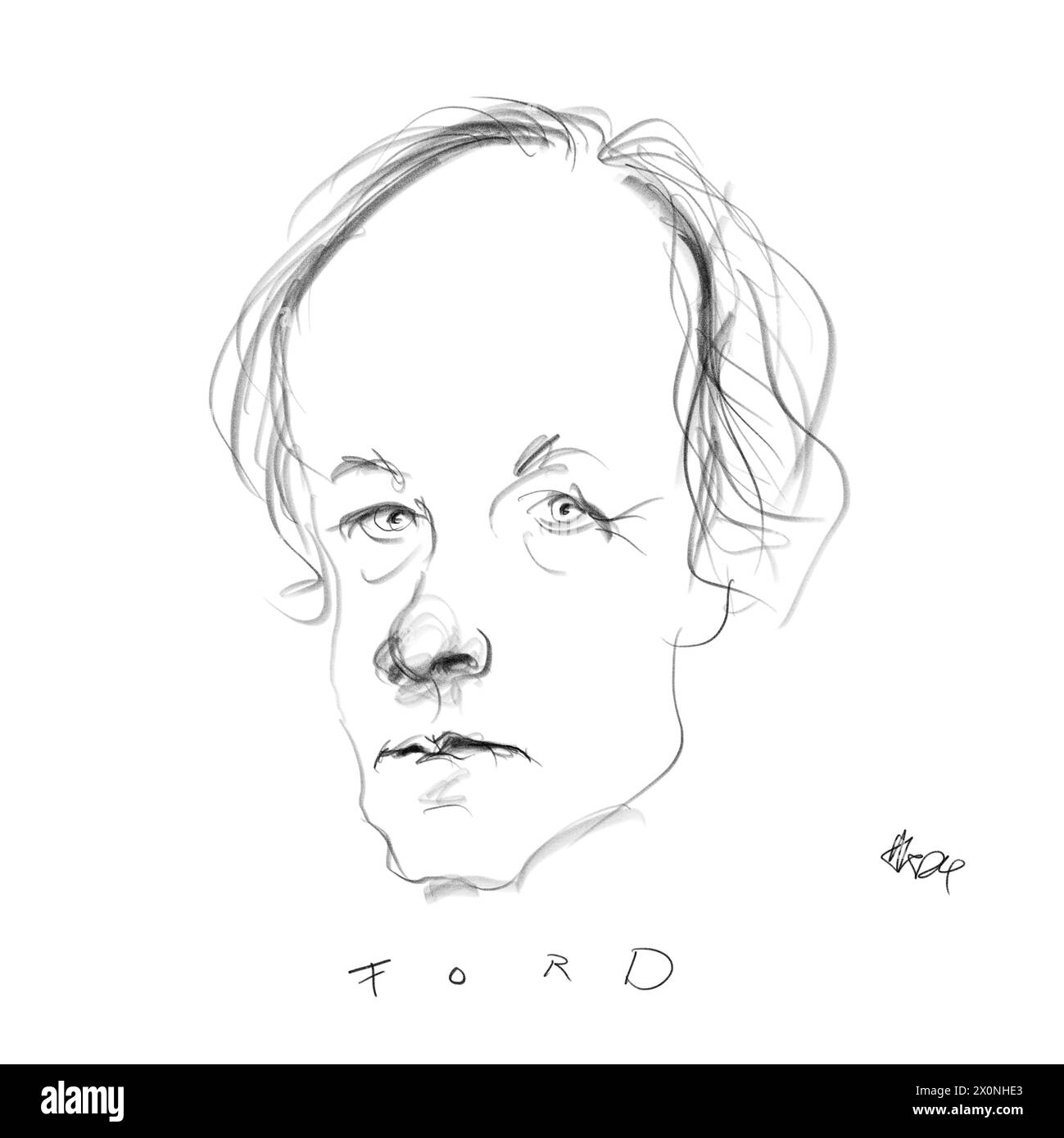 Portrait of the Author Richard Ford Stock Photo