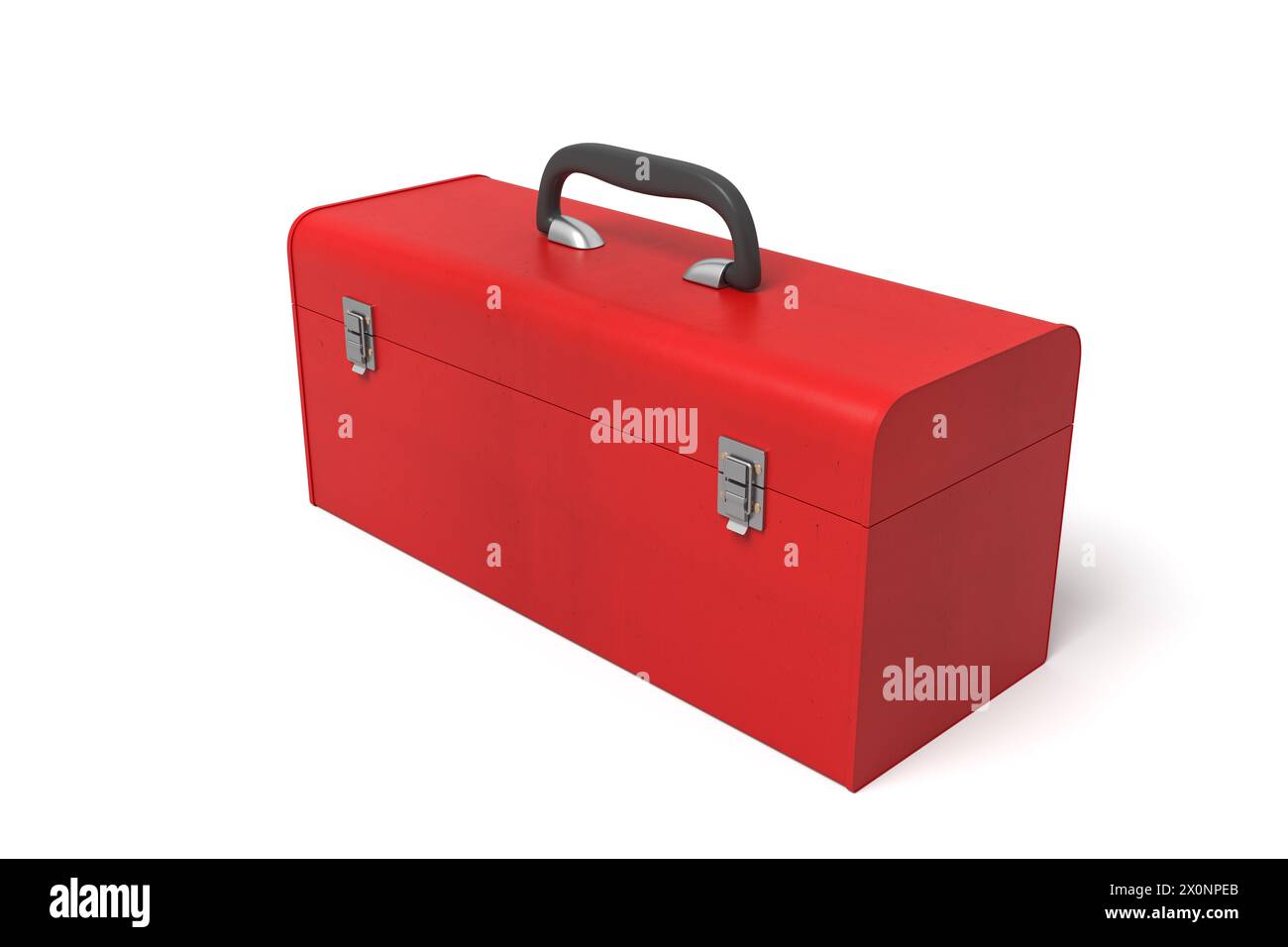 Red toolbox closed on white background Stock Photo - Alamy
