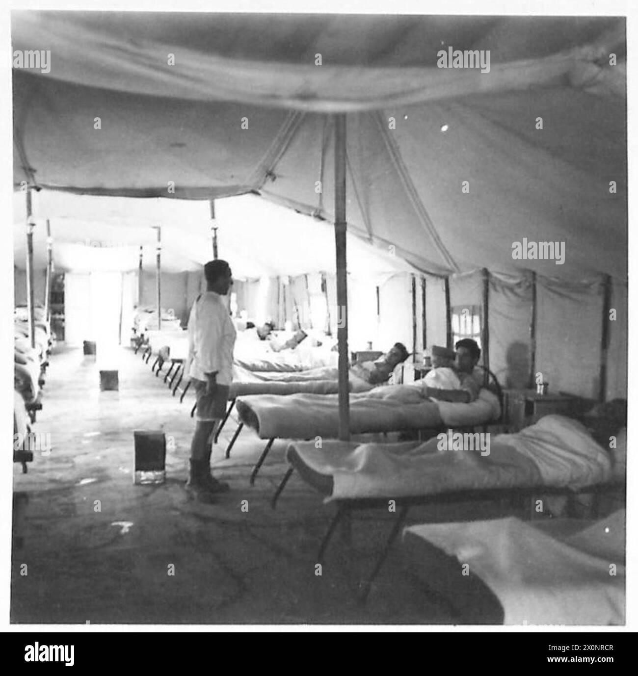 A hospital is located within an Italian prisoner of war camp, providing ...