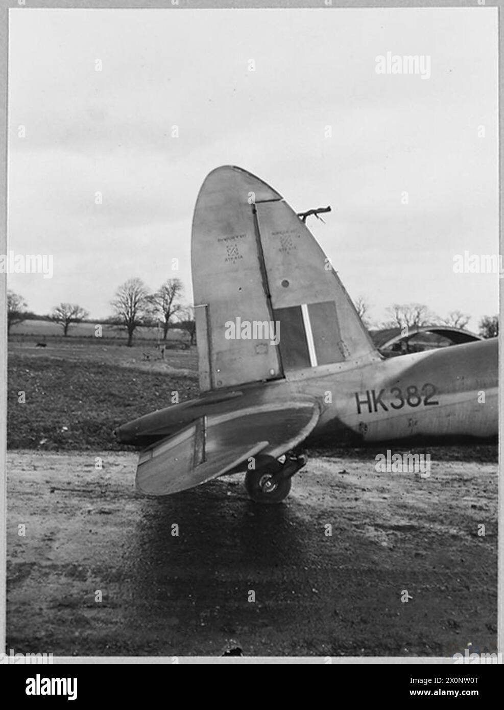 THE MOSQUITO MARK XIII NIGHTFIGHTER. - Picture issued 1945 shows - the tail. Photographic negative , Royal Air Force Stock Photo