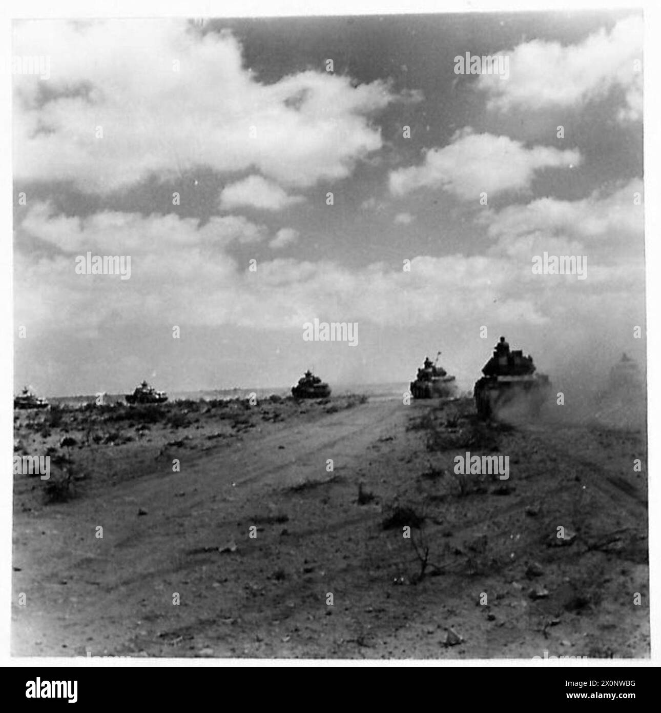 WITH THE TANKS IN THE WESTERN DESERT - Tanks going into action. The ...