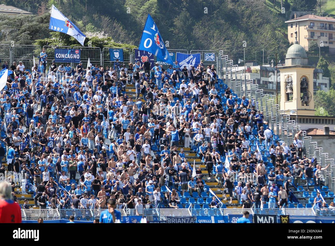 Como, Italy. 13th Apr, 2024. Como football supporters during Como 1907 vs SSC Bari, Italian soccer Serie B match in Como, Italy, April 13 2024 Credit: Independent Photo Agency/Alamy Live News Stock Photo