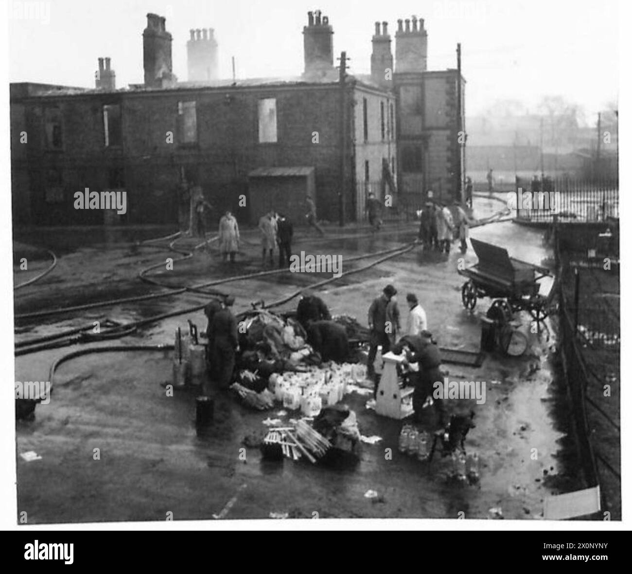 Photograph showing damage to War Department property at Victoria Barracks in Belfast. Stock Photo