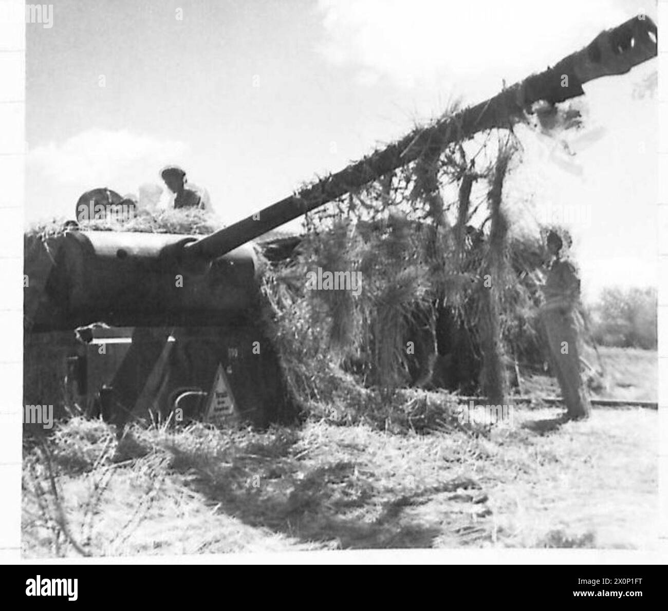 A Panther tank turret with a 75 mm special gun, not fully installed by ...