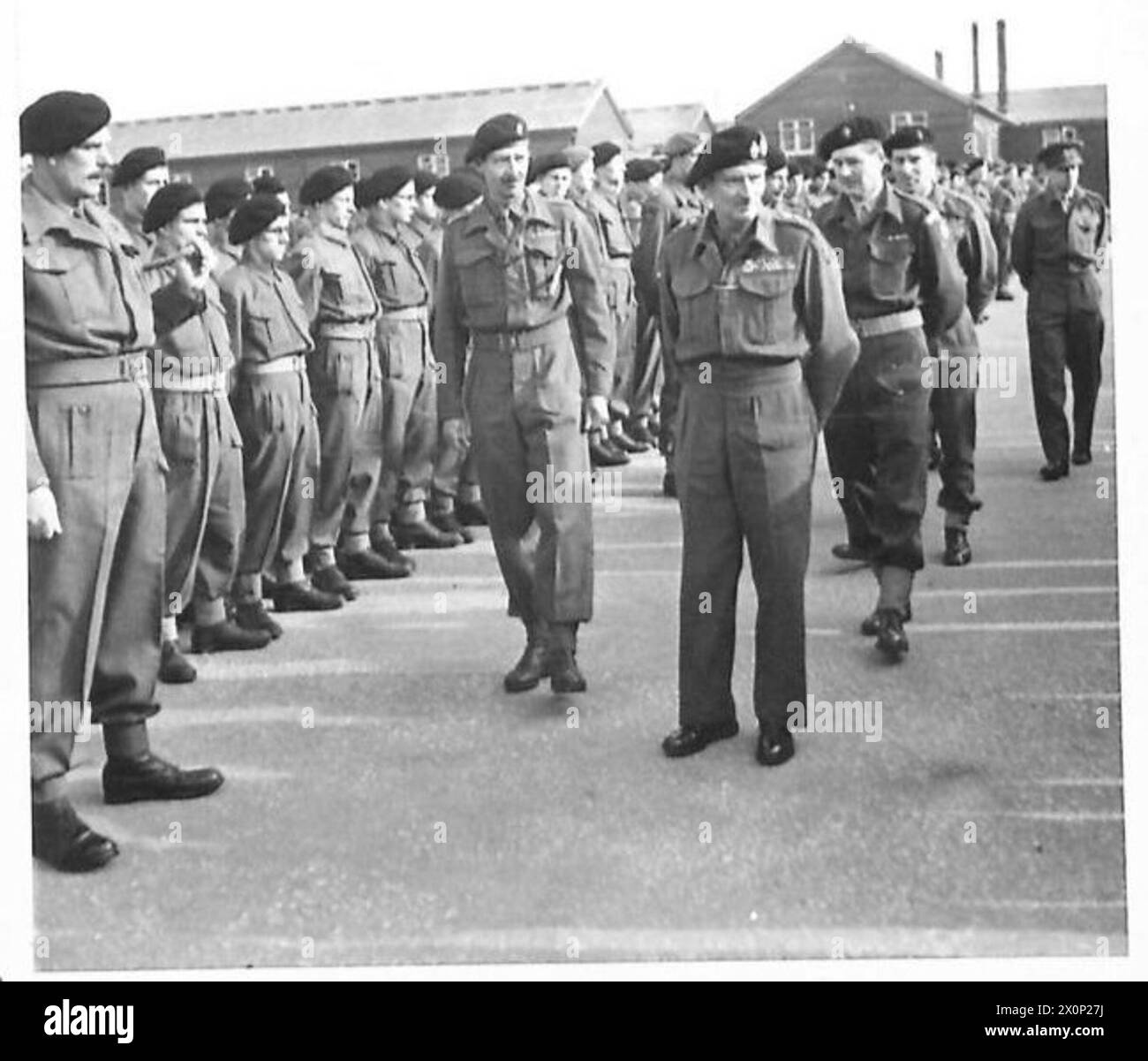 Primary Trainer General Montgomery inspects recruits at a Royal Armoured Corps training ...