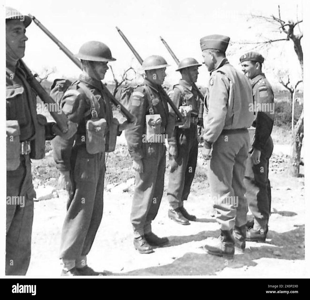 ITALY GENERAL DEVERS VISITS EASTERN ITALIAN FRONT General Devers inspects a small Guard of