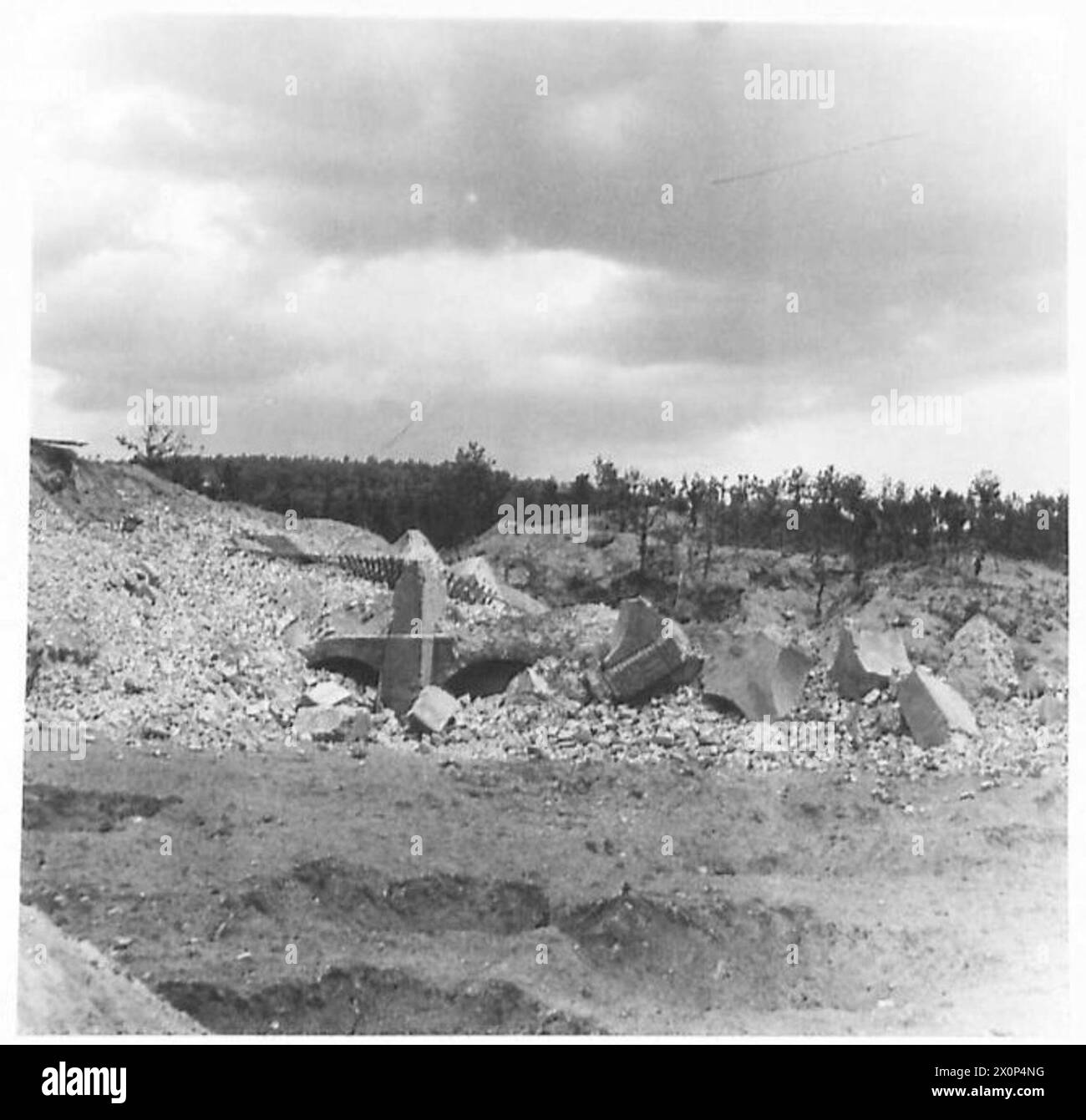 EIGHTH ARMY GERMAN DEMOLITIONS A typical demolition. The heap of