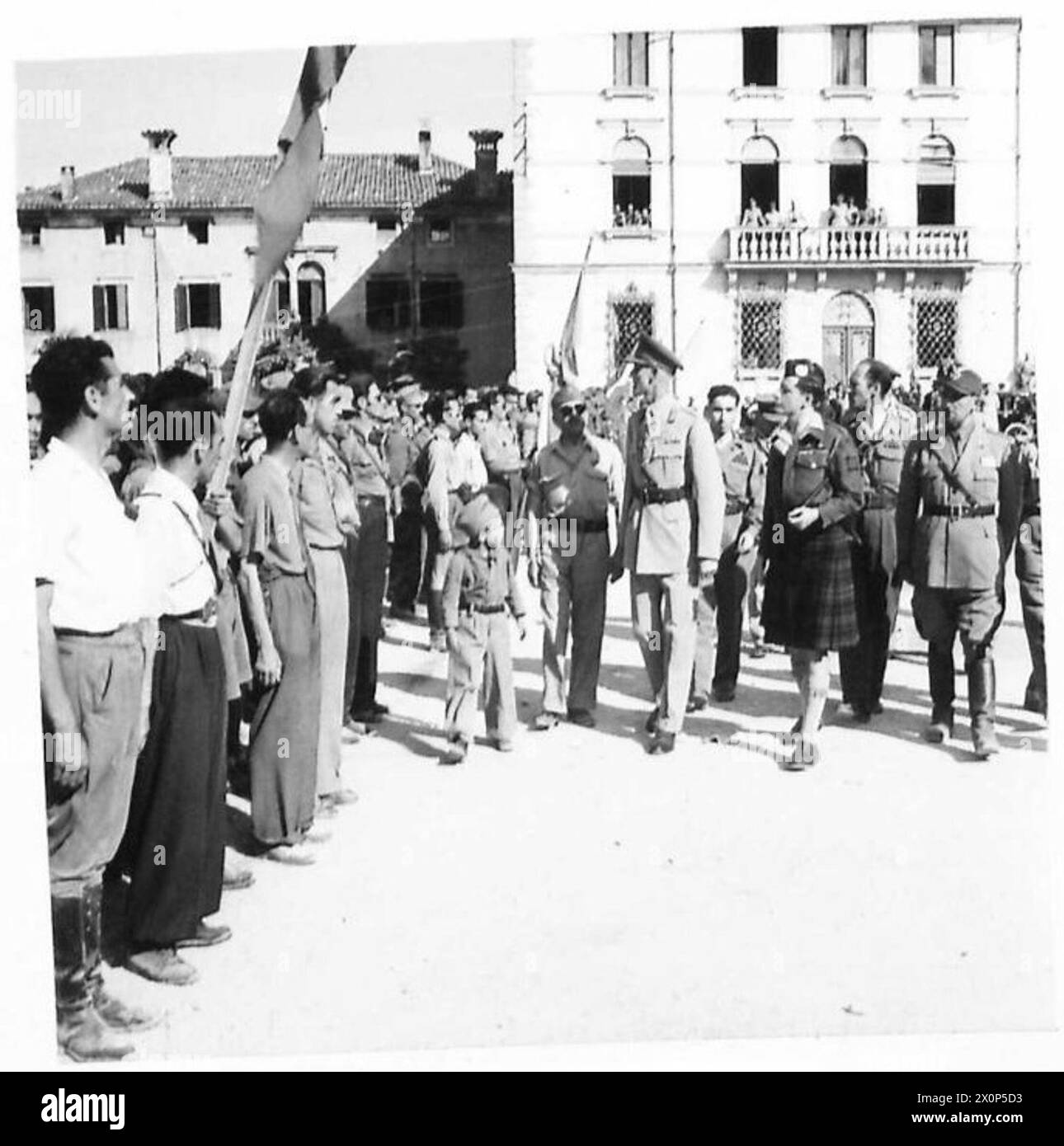 PARTISANS STAND DOWN Lieut. General McCreery inspecting a Partisan