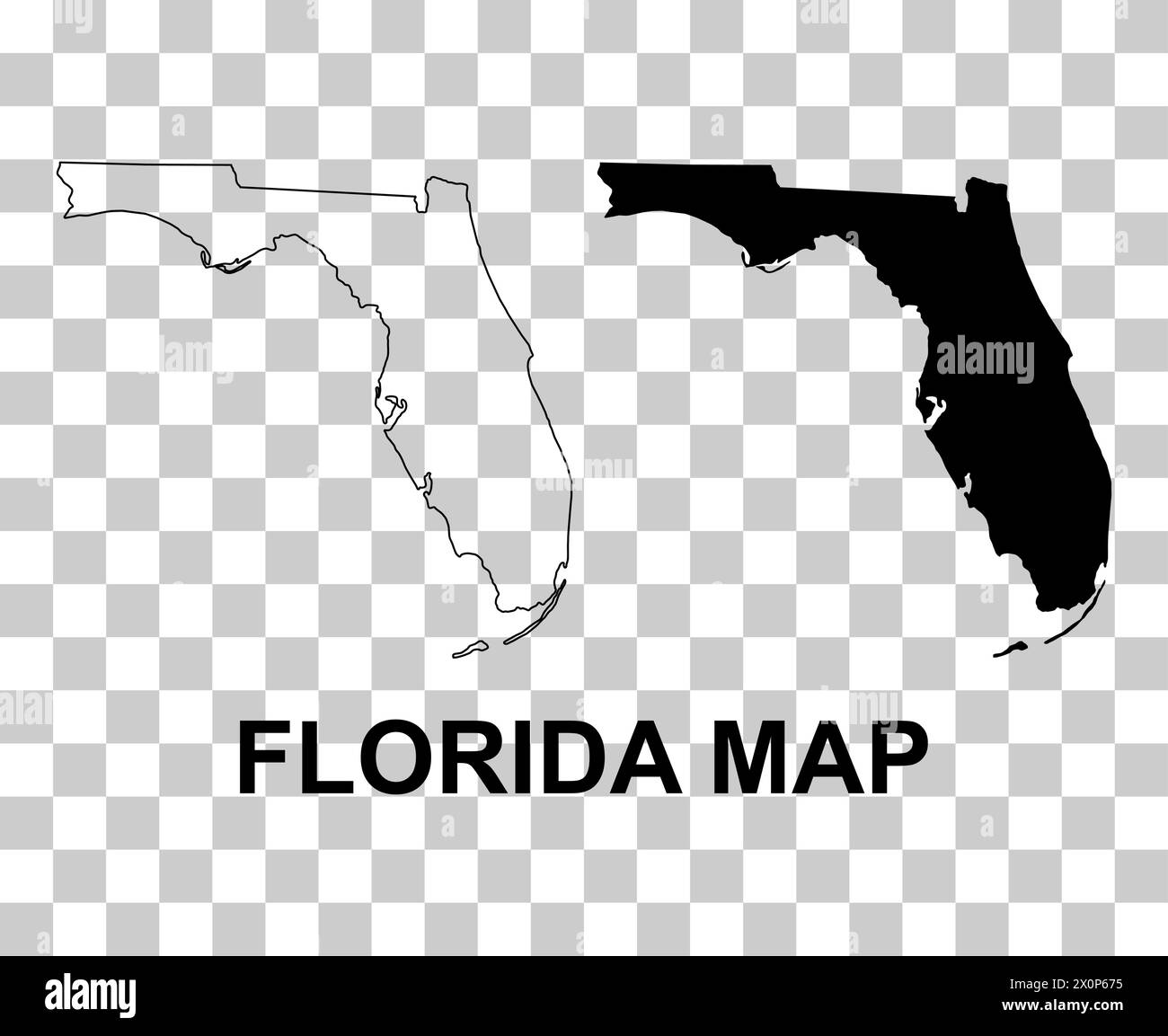 Set of Florida map, united states of america. Flat concept icon vector