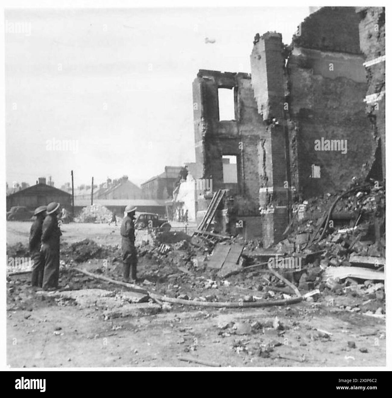 Victoria Barracks, CRE's Office, in Belfast showing damage to War Department property. Stock Photo