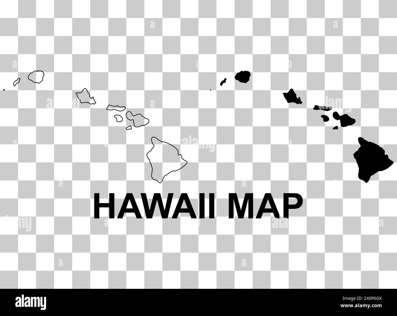 Set of Hawaii map, united states of america. Flat concept icon symbol vector illustration . Stock Vector