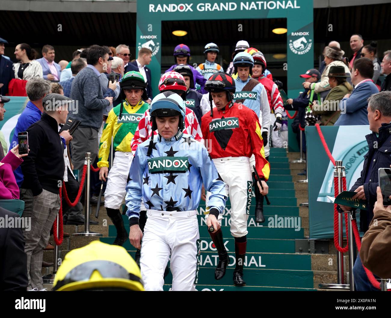 Randox Races Jockey's ahead of the opening race, William Hill Handicap Hurdle, on ...