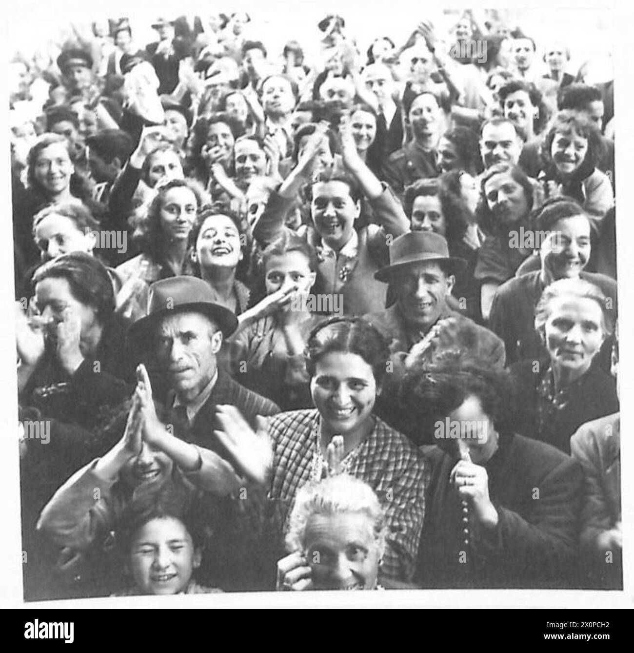 Photograph shows citizens of Rome celebrating as Fifth Army forces ...