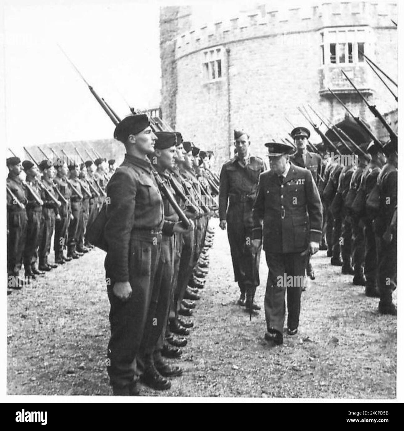 AIR COMMODORE CHURCHILL - Inspecting guard of honour of 5th Royal West ...