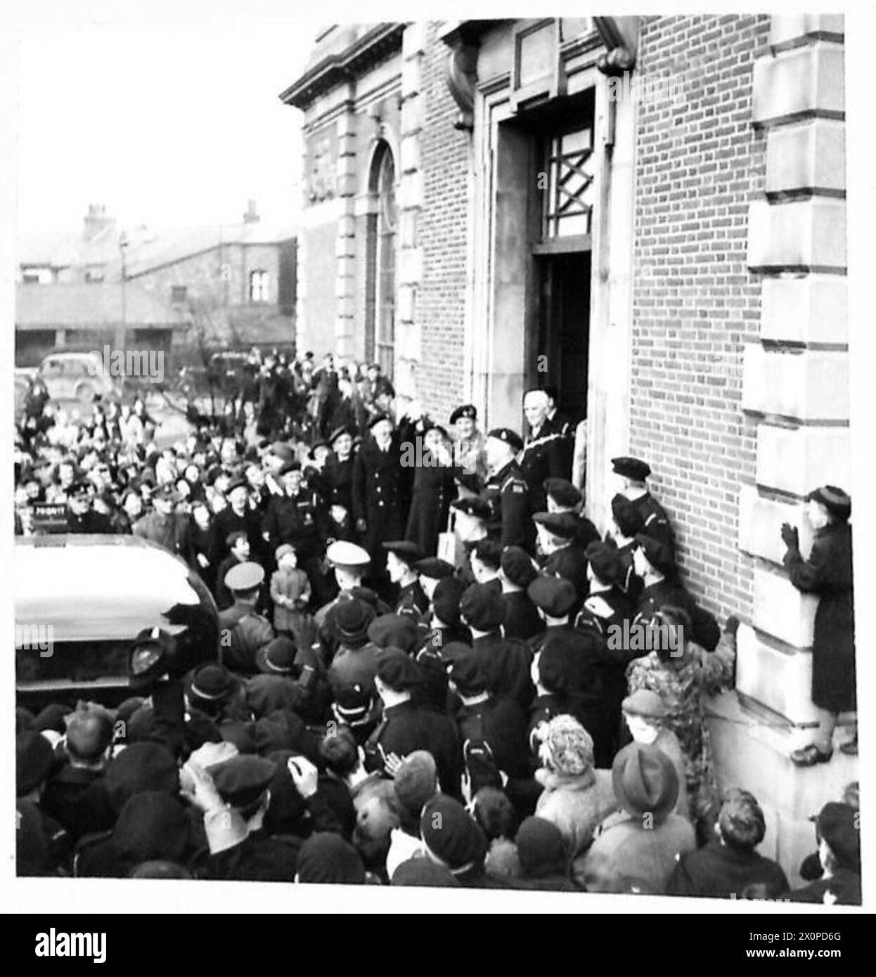 GENERAL MONTGOMERY'S TOUR OF ARMY UNITS - Crowds cheering General