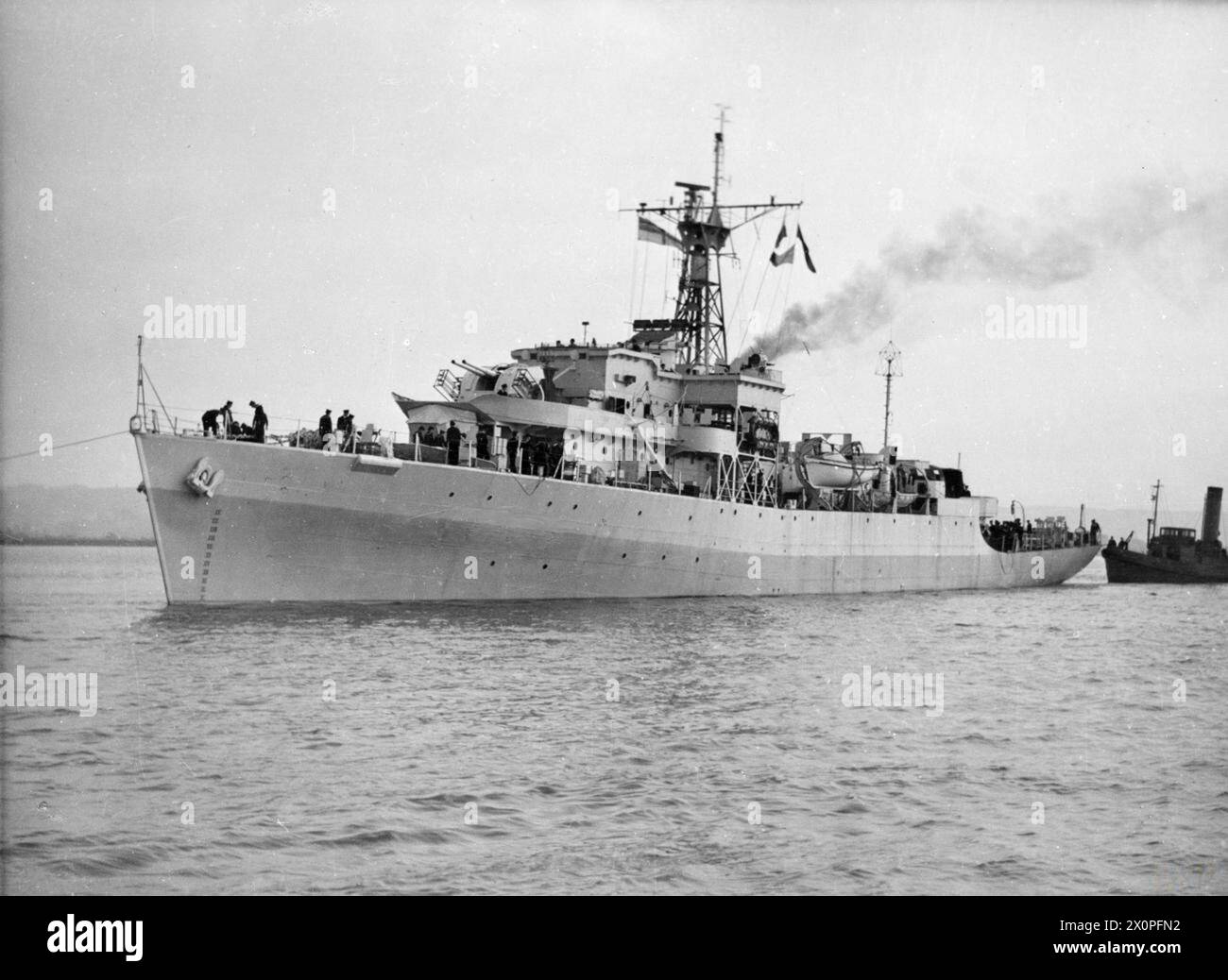 BRITISH WARSHIPS OF THE SECOND WORLD WAR - HMS VERYAN BAY, a Bay class frigate, configured for anti-aircraft duties HMS Veryan Bay Stock Photo