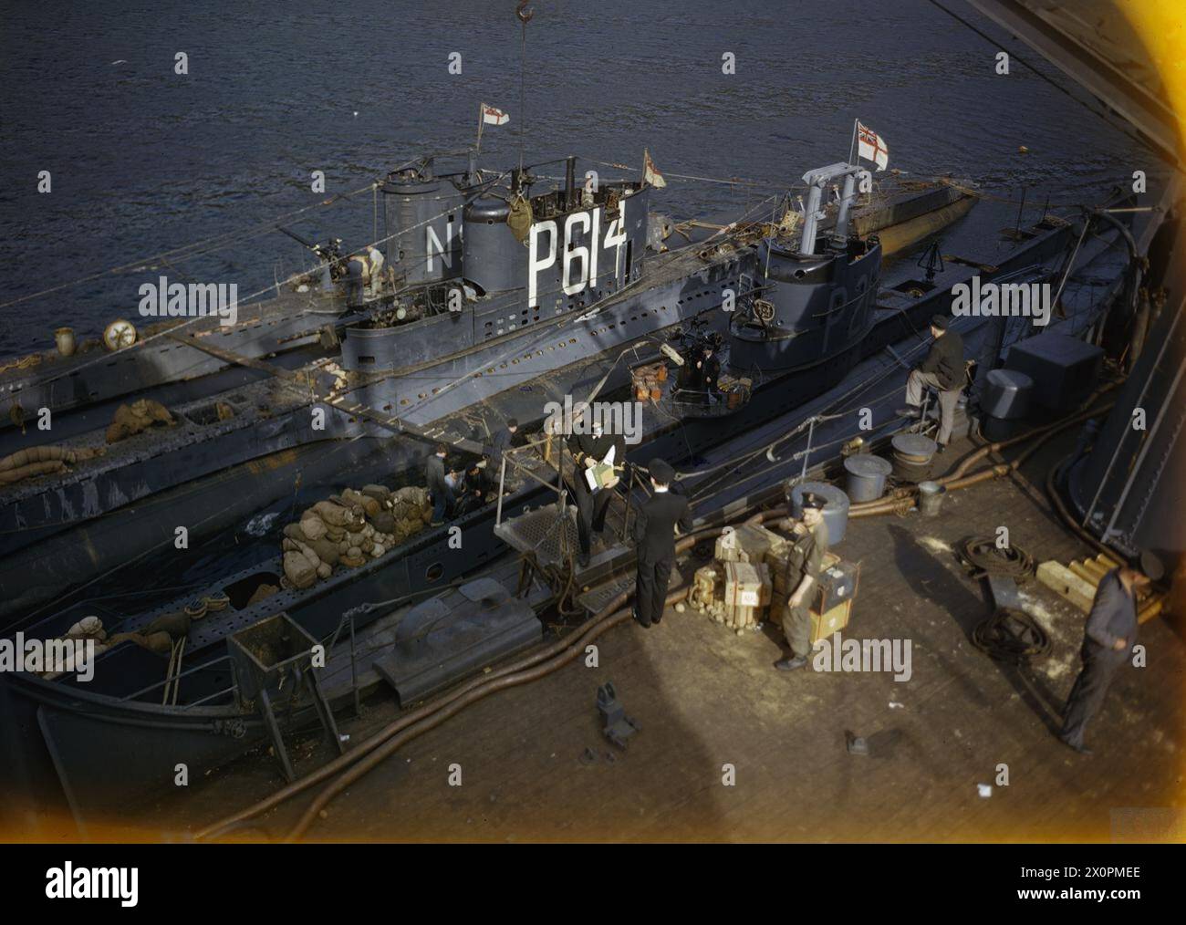 ON BOARD THE SUBMARINE DEPOT SHIP HMS FORTH, HOLY LOCH, SCOTLAND, 1942