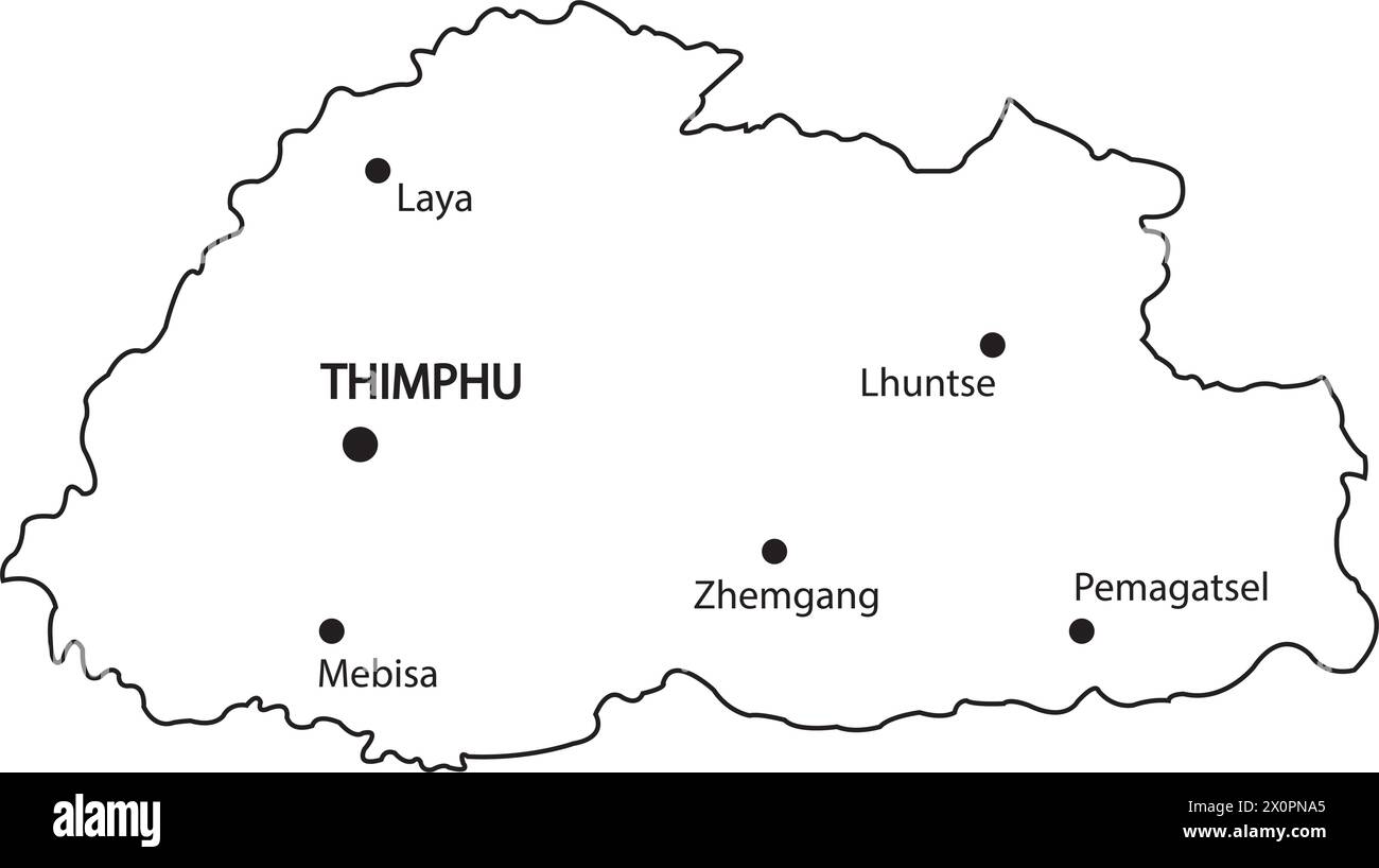 Map of Bhutan vector illustration logo design Stock Vector