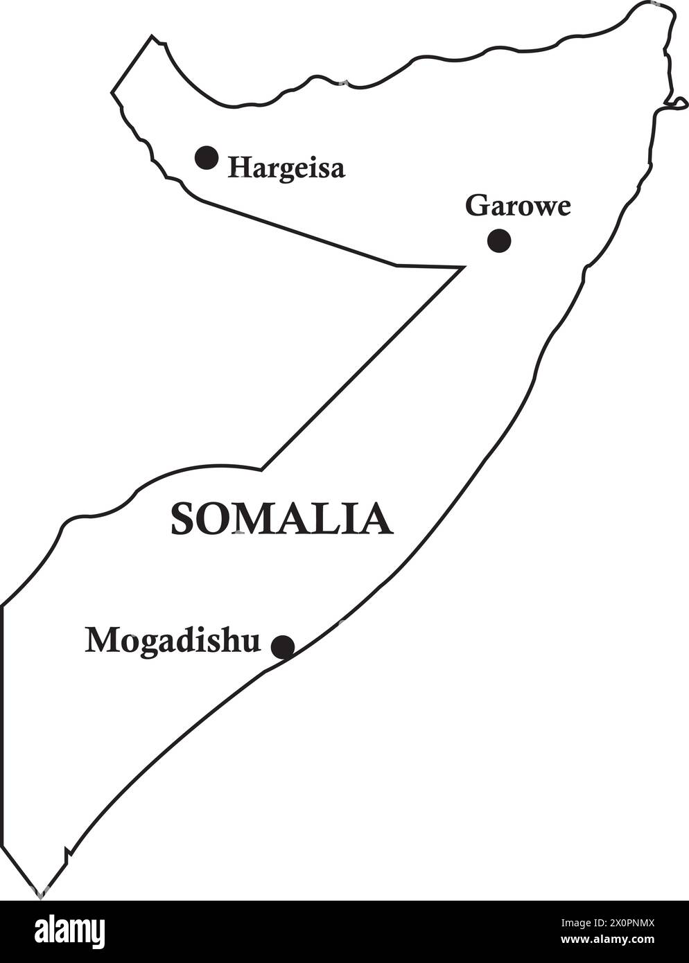 Map of somalia vector illustration simple design Stock Vector