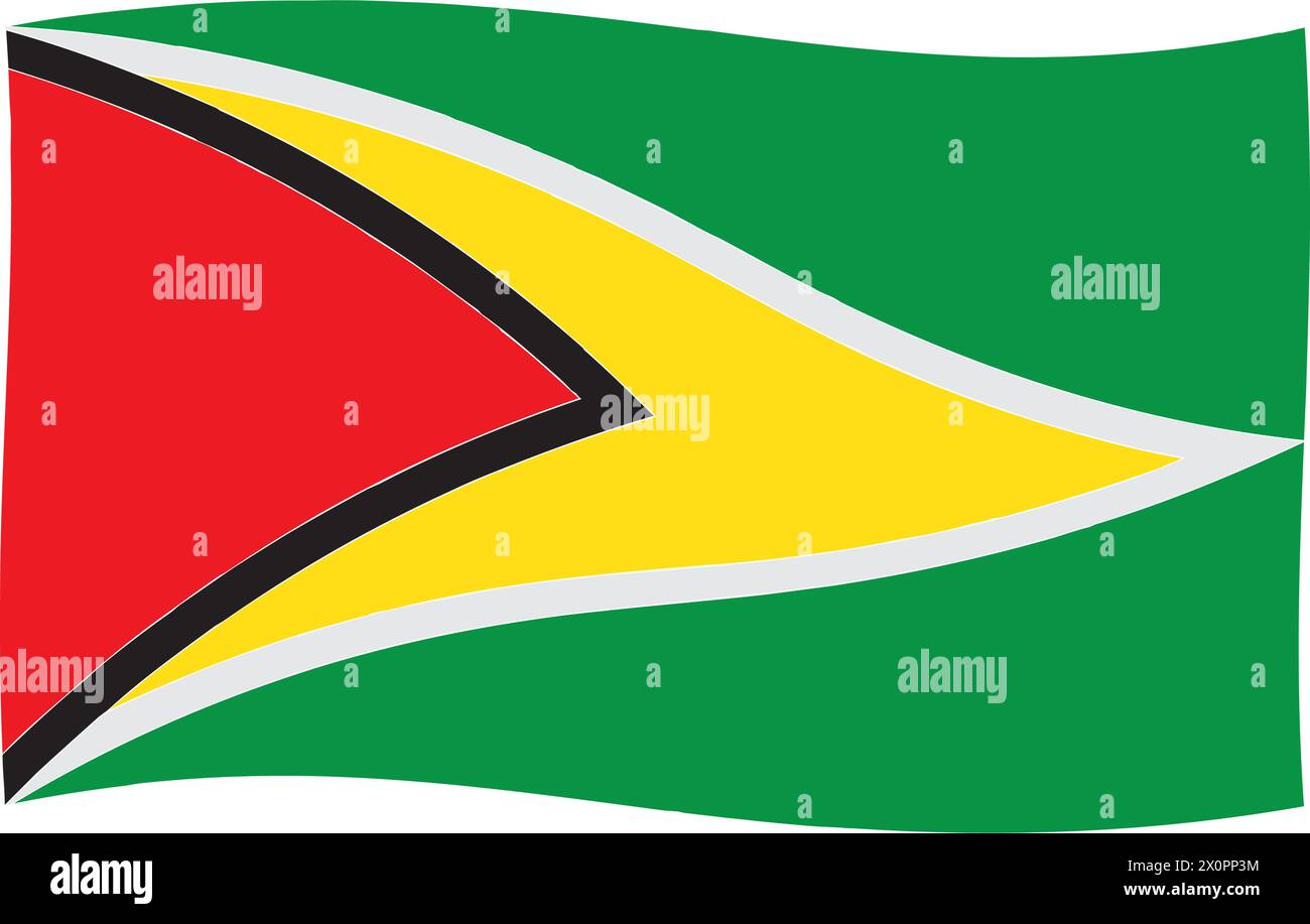 flag of the country of Guyana vector illustration simple design Stock Vector