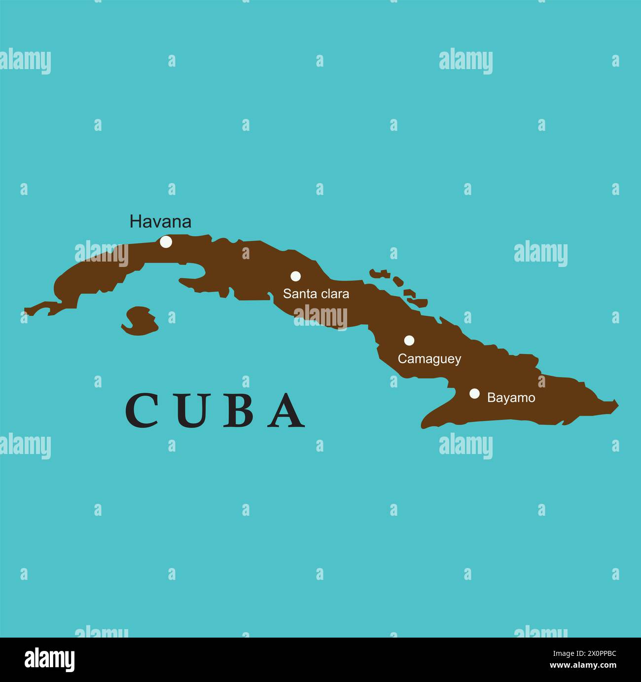 Cuba map vector illustration symbol design Stock Vector