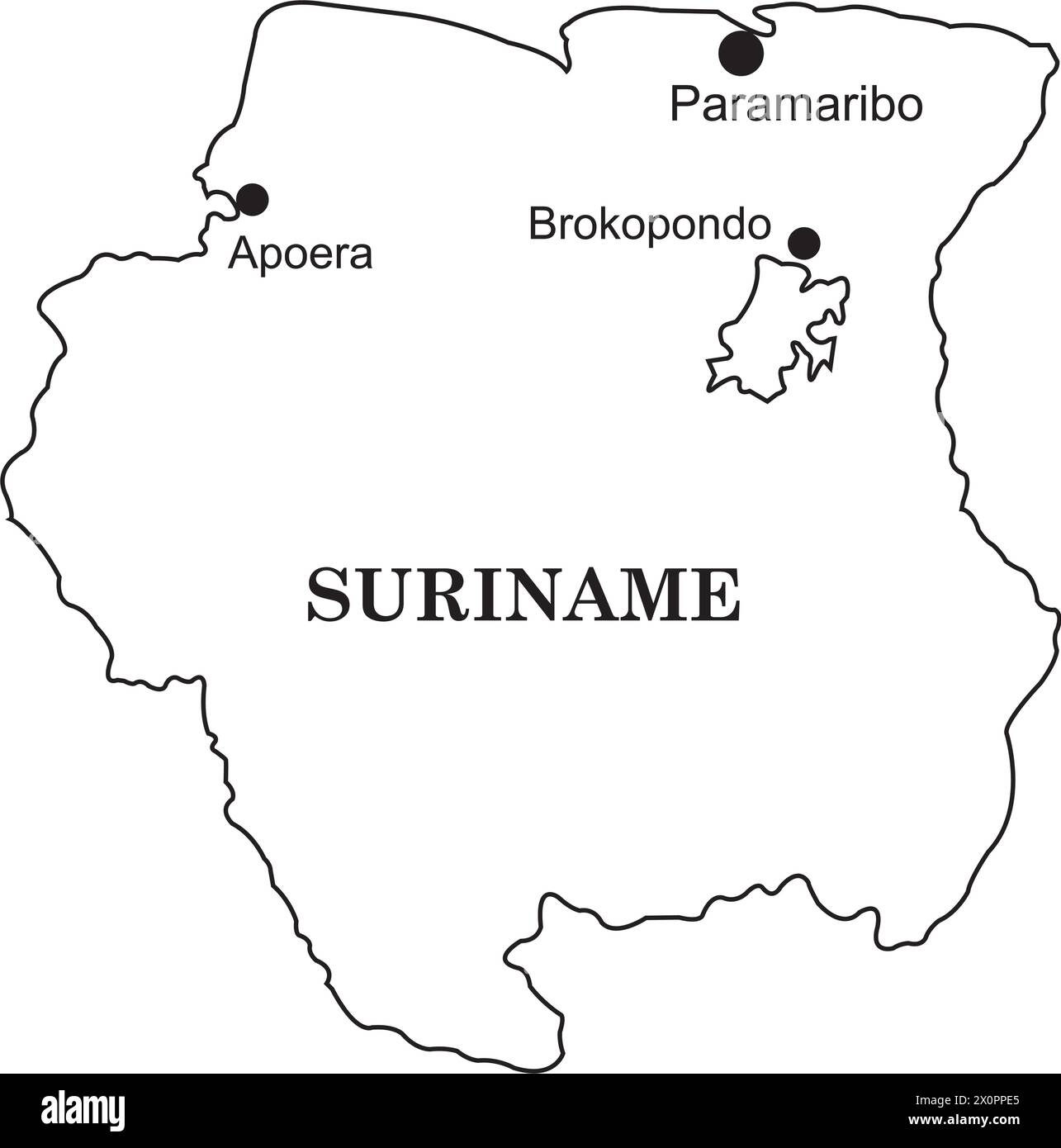 Suriname name map vector illustration simple design Stock Vector