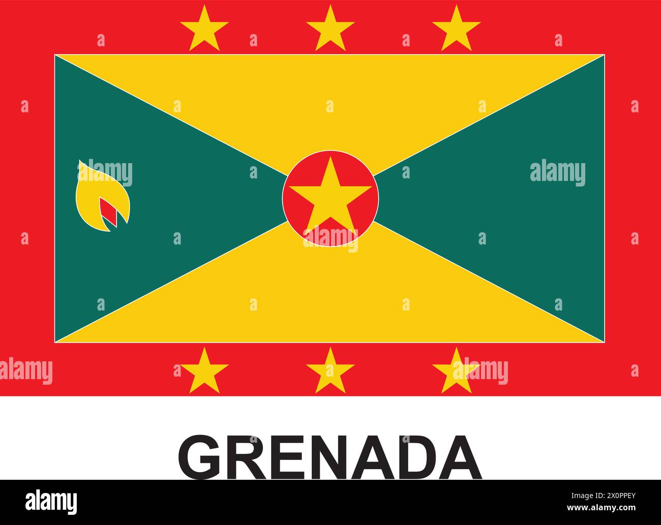 Grenada flag map hi-res stock photography and images - Alamy