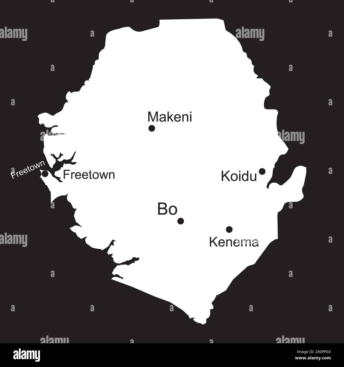 Sierra leonne map vector illustration design Stock Vector